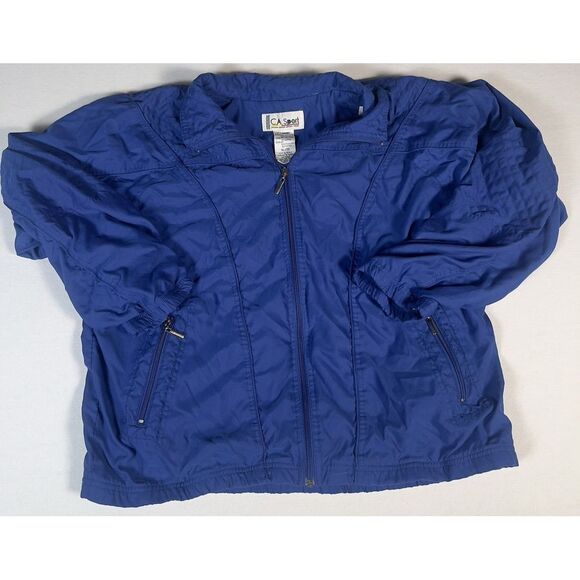 Other - Vtg 1980s CA Sport Blue Polyester Ski‎ Jacket Cotton Lined Russian Made XL